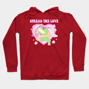 Frog In Love Cupid Frog Spread The Love Couples Love Hoodie